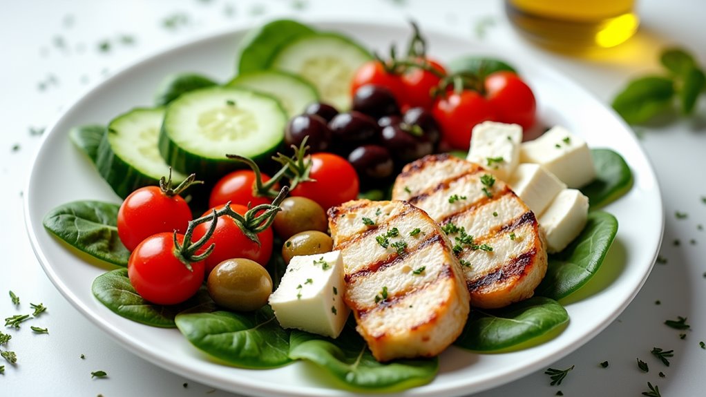 mediterranean low carb lunch plate