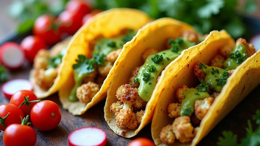 cauliflower tacos with avocado