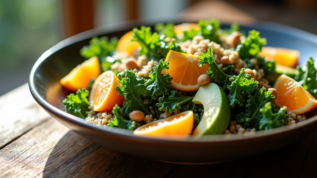 citrus kale avocado quinoa salad