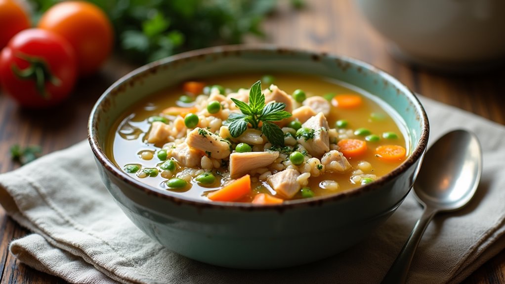 creamy chicken rice soup