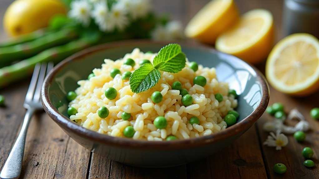 creamy spring pea risotto