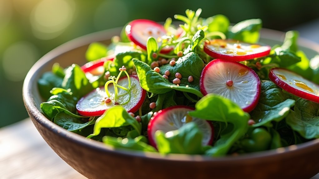 fresh arugula radish salad