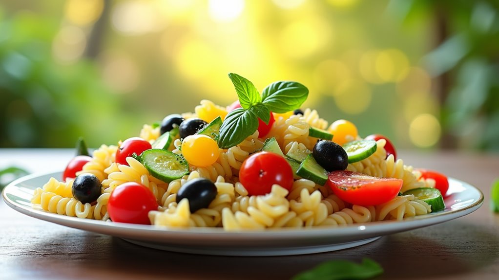fresh mediterranean vegetable pasta