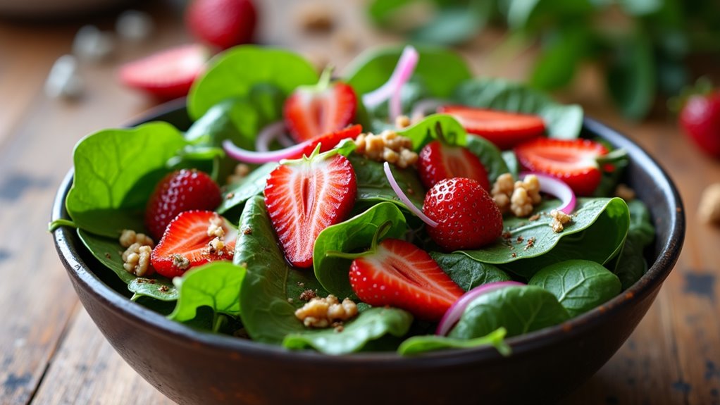 fresh strawberry spinach salad