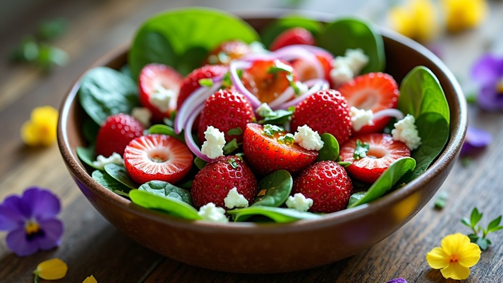 fresh strawberry spinach salad