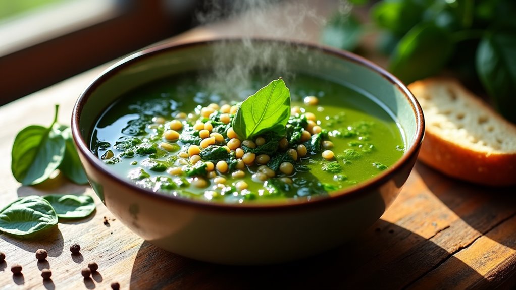 healthy lentil spinach soup