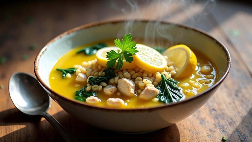 lemon flavored chicken orzo soup