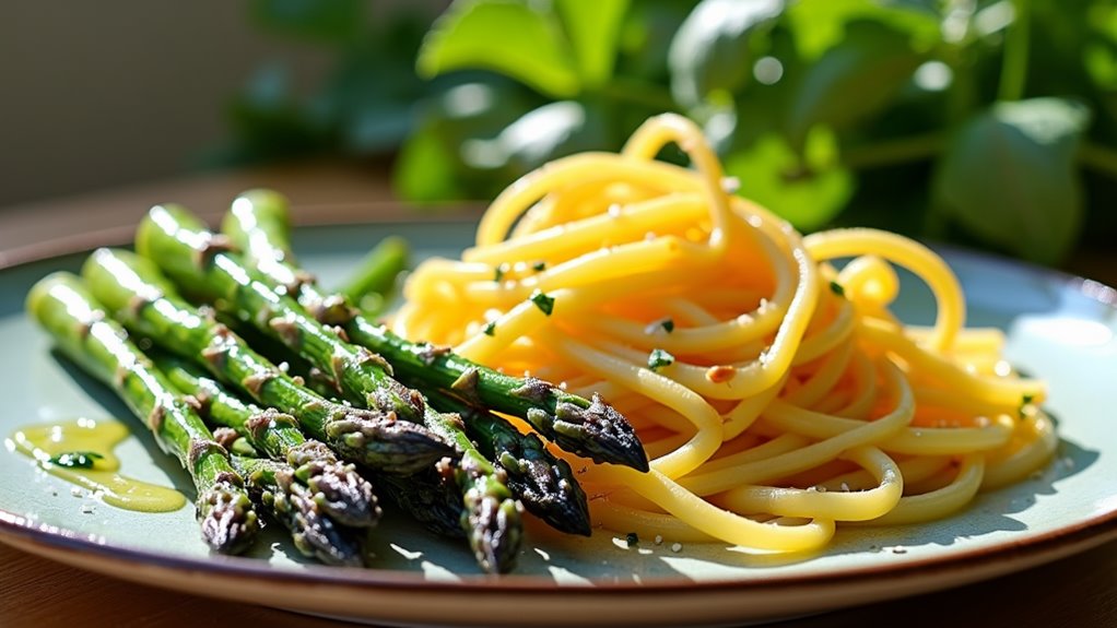 lemon infused roasted asparagus pasta